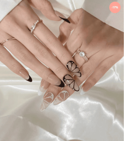 Monochrome Butterfly French (Option: L)