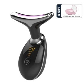 Face Massager Anti-Wrinkle Face Device 3 Modes 45°C Neck Lifting Massagers LED High Frequency Beauty Instrumen EMS Face Massage for Women (Quantity: 1, Color: BLACK)