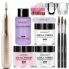 Nail Acrylic Powder and Liquid Monomer Nails Art Decoration For Manicure Set Kit Crystal Nail Glitter 3D Nail Tips Carving Tools