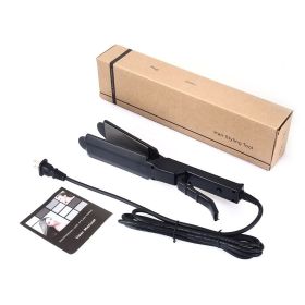 Hair Straightener Four-Gear Tourmaline Ceramic Ion Flat Iron Professional Electric Curler Steam Iron Straight Hair For Women (Color: black with box, Plug standard: us)